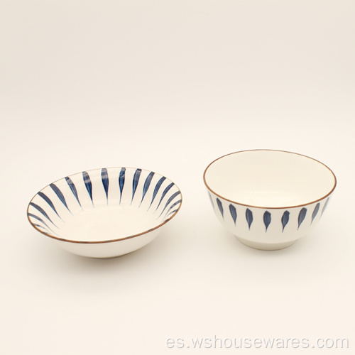 Wholesale porcelana de fideos cuenco platos blancos de cerámica
